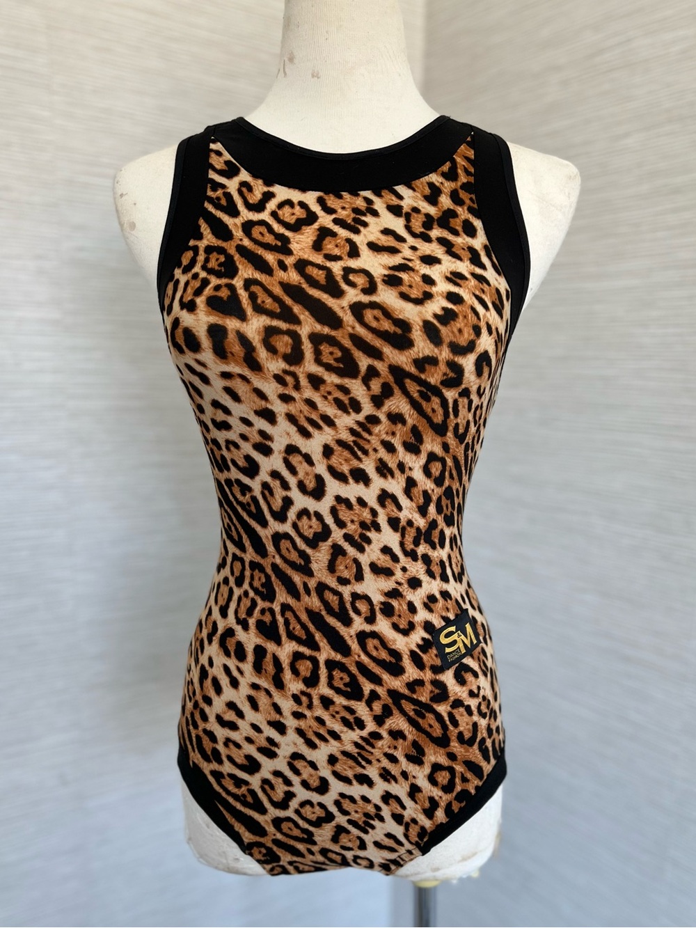 Ballroom Latin Rhythm Smooth dance practice wear bodysuit in leopard size M